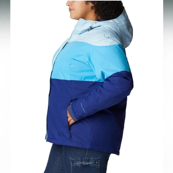 Columbia Women's Tipton Peak Ii Insulated Hooded Jacket - Spring Blue NWT - Picture 8 of 8